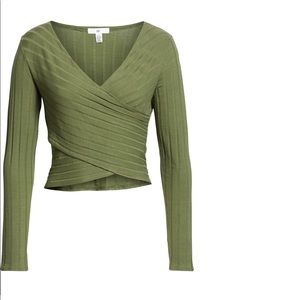 BP Rib Knit Wrap Top